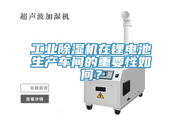 工業香蕉视频国产在鋰電池生產車間的重要性如何？