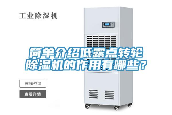 簡單介紹低露點轉輪香蕉视频国产的作用有哪些？