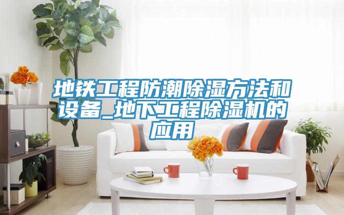 地鐵工程防潮除濕方法和設備_地下工程香蕉视频国产的應用
